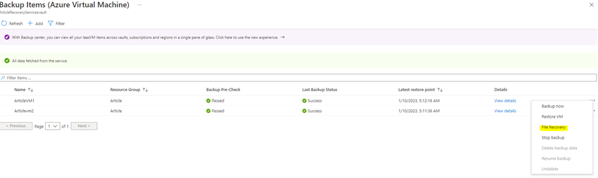 How to Restore either Data from a Virtual Server Hard drive, or the Entire Virtual Server, in any Region